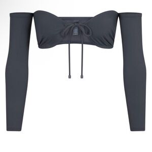 SKIMS SKIMS RECYCLED SWIM
LONG SLEEVE BIKINI TOP XXS GUNMETAL